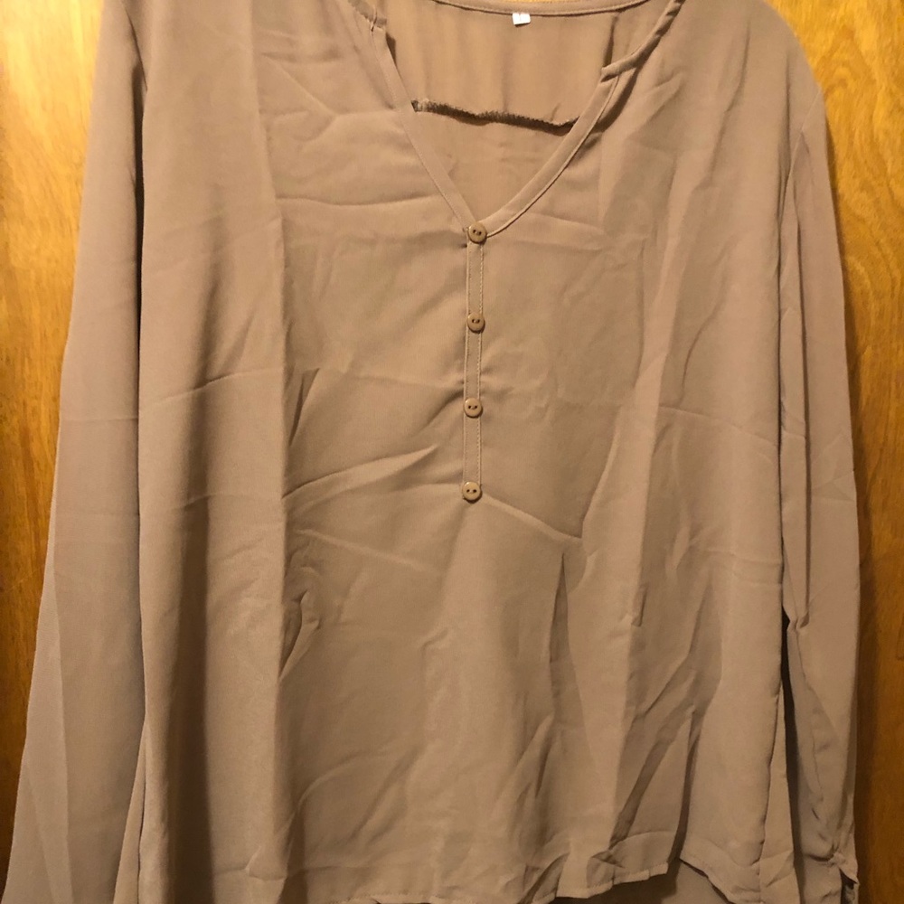 LIGHT BROWN BLOUSE TOP SIZE LARGE